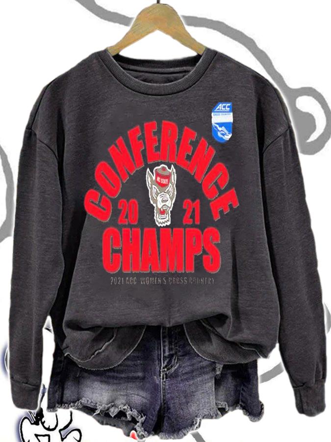 NC State Wolfpack 2021 2021 ACC Women's Cross Country Champions Shirt sweatshirt