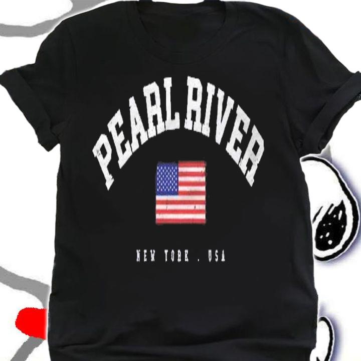 Pearl River Ny Retro American Flag Usa City Name Shirt shirt