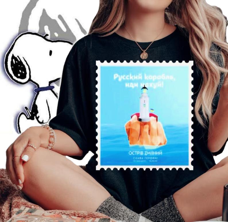 Russian Warship Go Fuck Yourself Stamp Shirt woman shirt
