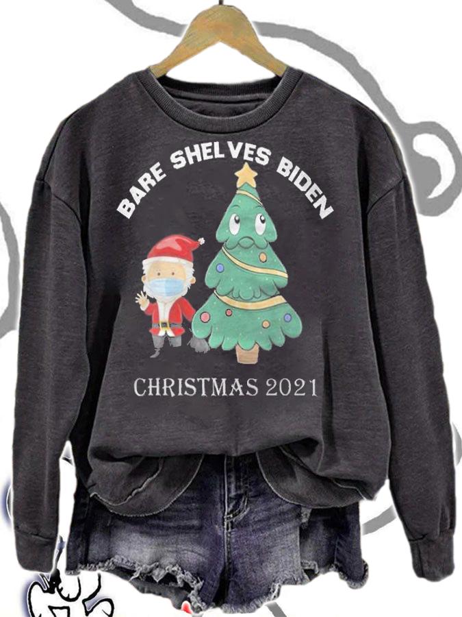 Hot bare Shelves Biden Funny Meme Santa Christmas 2021 T-Shirt sweatshirt