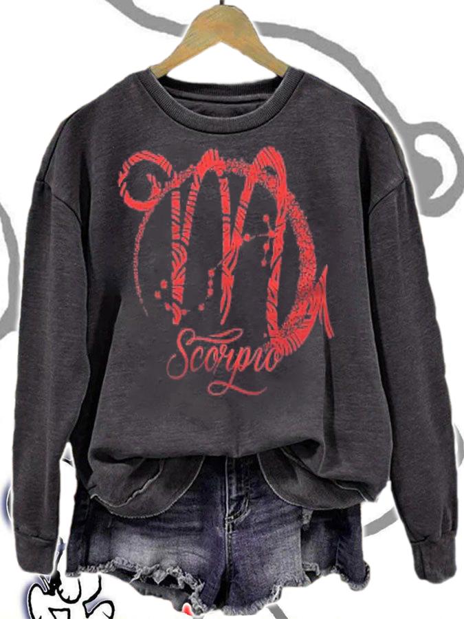 Red Scorpio Zodiac Sign Stars October November Birthday Gift Pullover Shirt sweatshirt