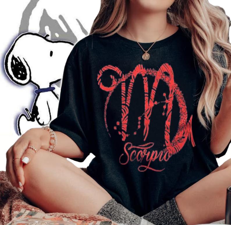 Red Scorpio Zodiac Sign Stars October November Birthday Gift Pullover Shirt woman shirt