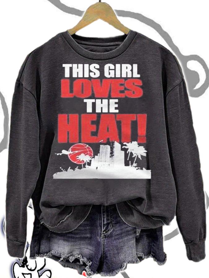 Womens this girl loves the Heat basketball fan miami t-shirt