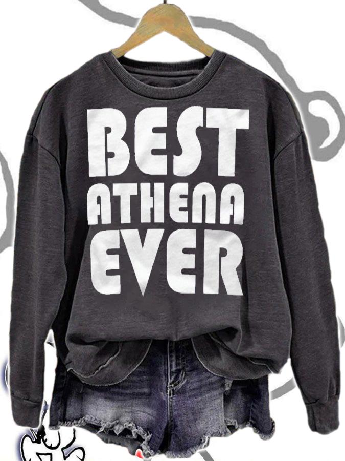 Cute Worlds Best Athena Ever Women Girl Kid Shirt sweatshirt