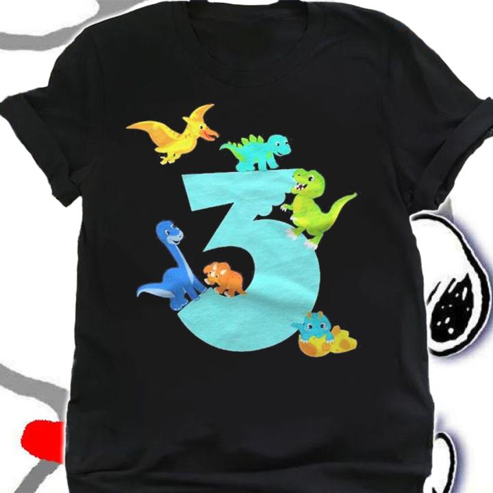 Kids 3 Years Old Dinosaur Toy Dino 3Rd Birthday Boy Shirt shirt