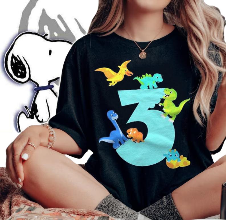 Kids 3 Years Old Dinosaur Toy Dino 3Rd Birthday Boy Shirt woman shirt