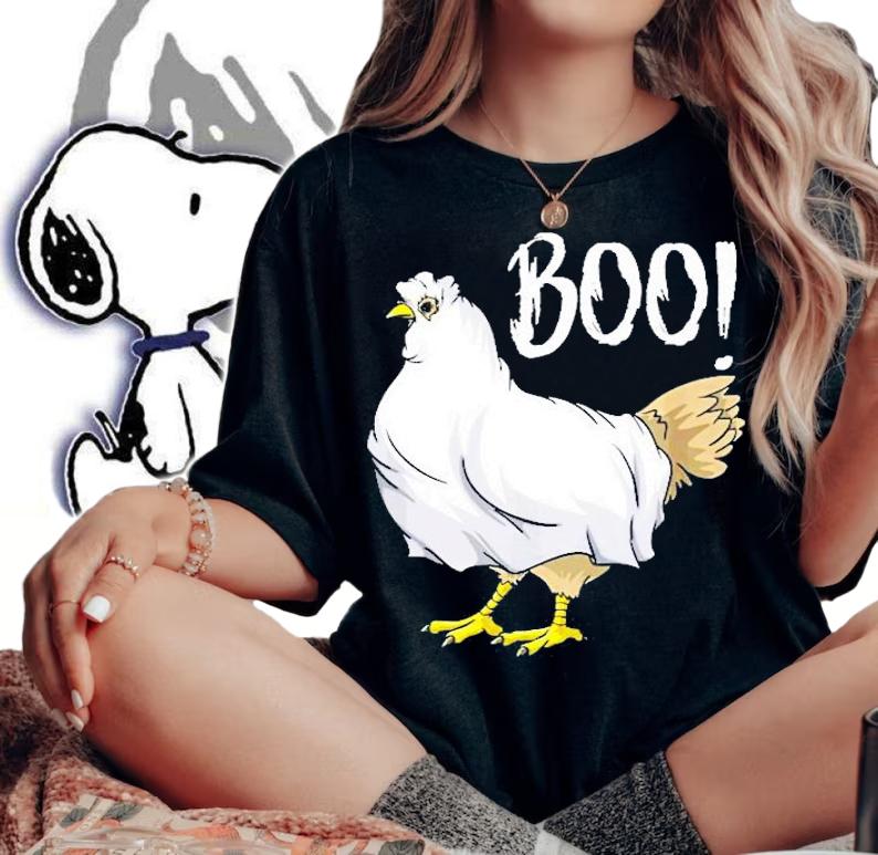 Chicken Ghost Boo Halloween Costume Shirt
