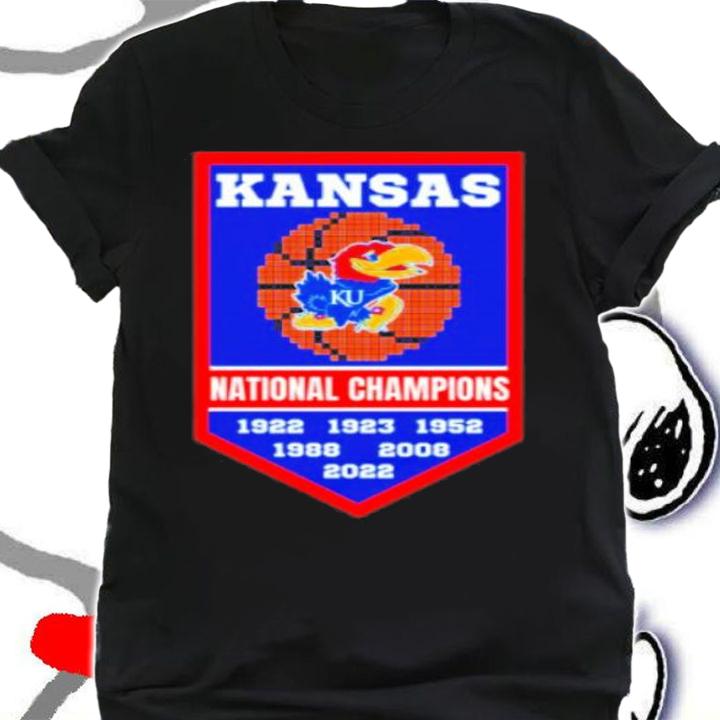 Kansas Jayhawks Basketball National Champions History 1922-2022 Shirt shirt