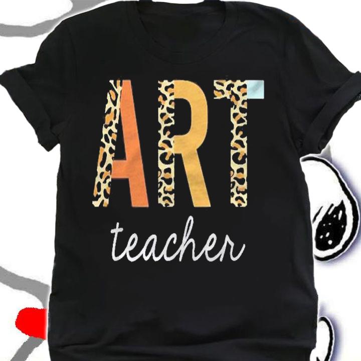 Leopard Art Teacher Cute Back To School Supplies Women shirt shirt