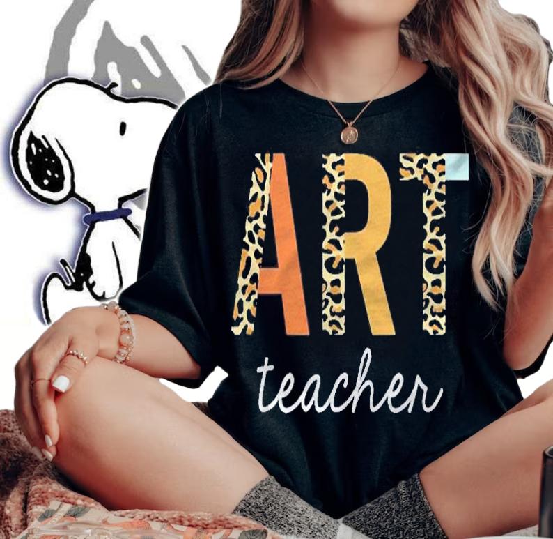 Leopard Art Teacher Cute Back To School Supplies Women shirt woman shirt
