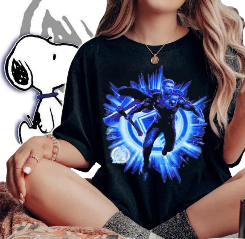 Marvel Avengers Endgame Thor Blast Poster Graphic Shirt woman shirt