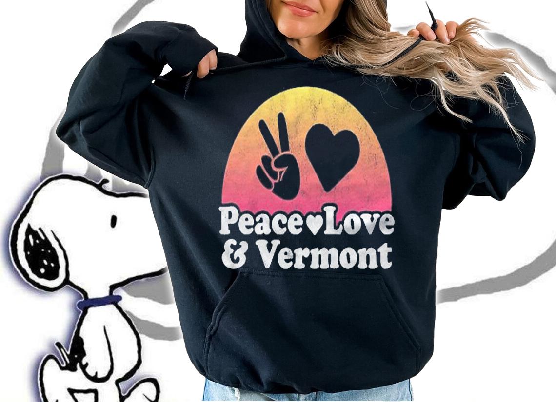 Peace Love And Vermont Vintage Retro shirt hoodie