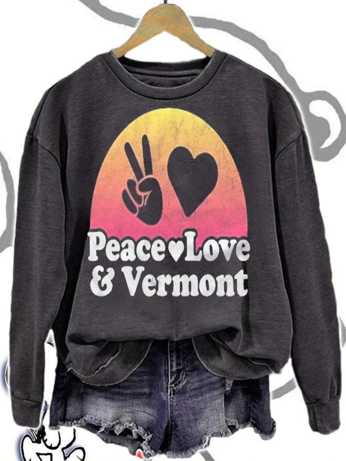 Peace Love And Vermont Vintage Retro shirt sweatshirt