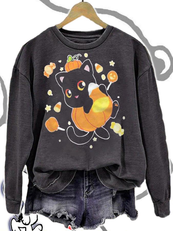 Pumpkin Cat funny T-shirt sweatshirt