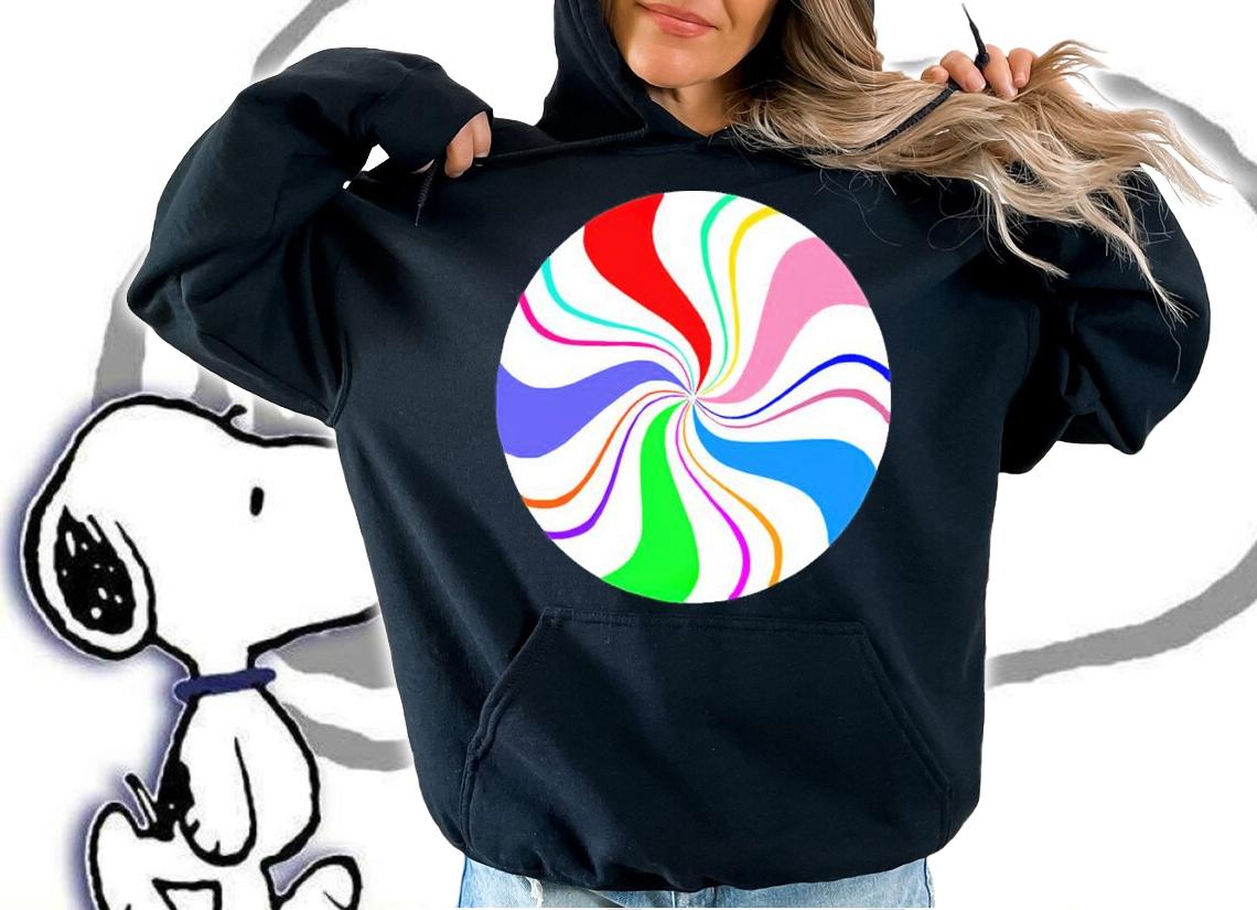 Round Rainbow Peppermint Candy shirt hoodie