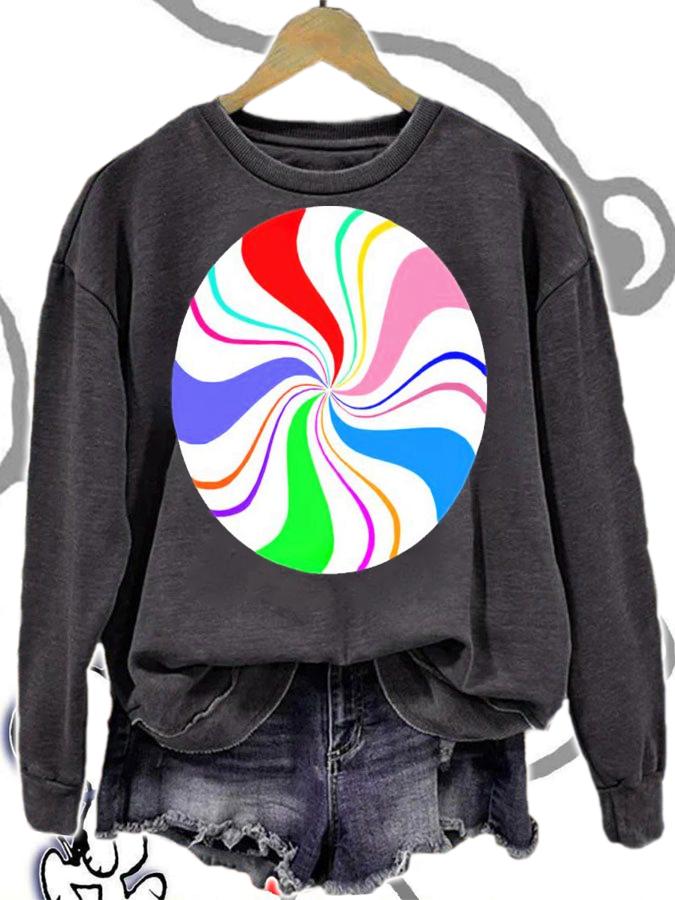 Round Rainbow Peppermint Candy shirt sweatshirt