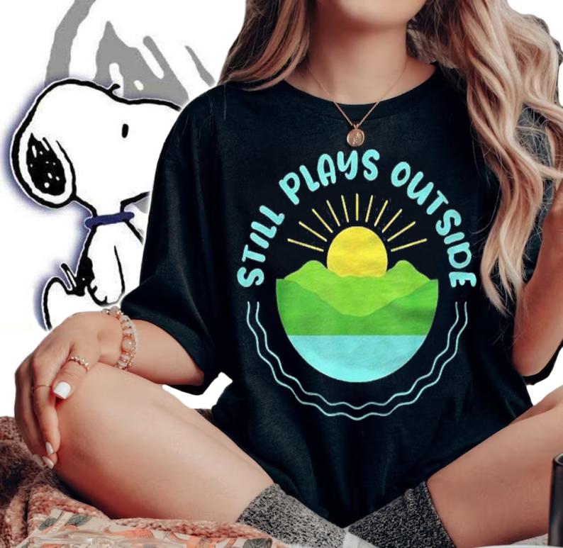 Still Plays Outside Funny Outdoors Mountains Lake Sun Shirt