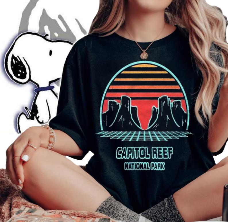 Capitol Reef National Park Retro Hiking Vintage 80S Style Shirt woman shirt