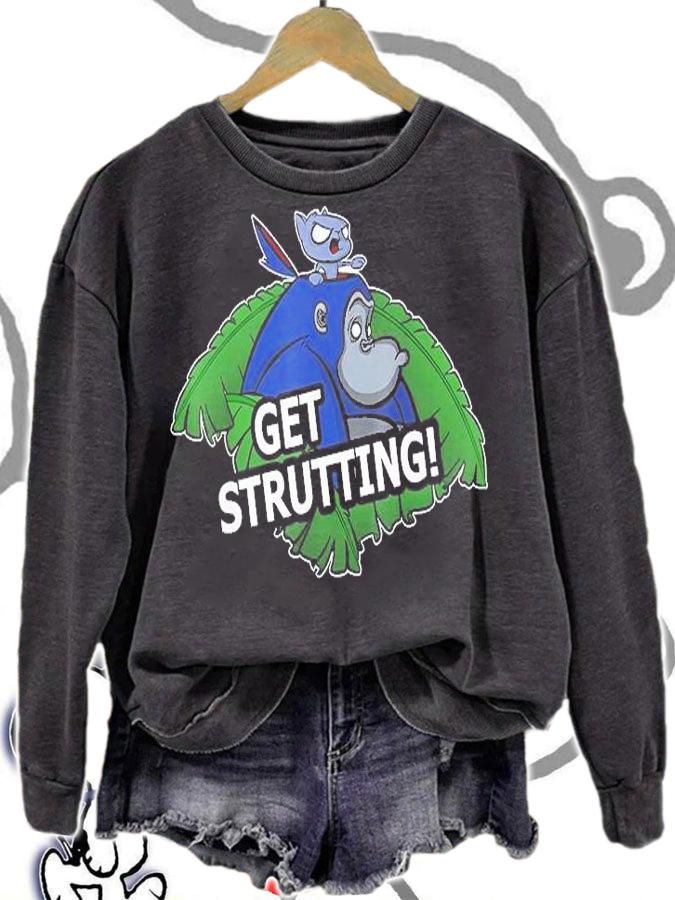 Get Strutting Funny Gorilla and Cat Design T-Shirt sweatshirt