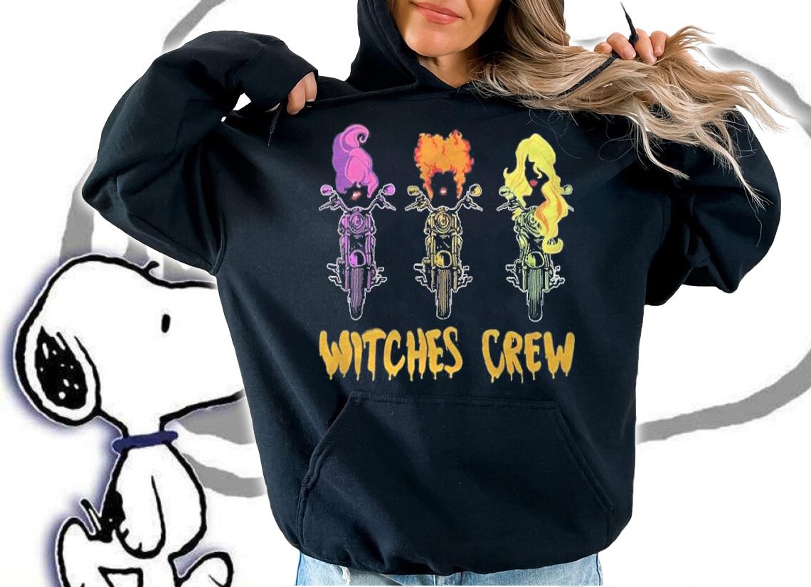 Halloween Motorcycle Funny Hocus Pocus Witches Crew shirt hoodie