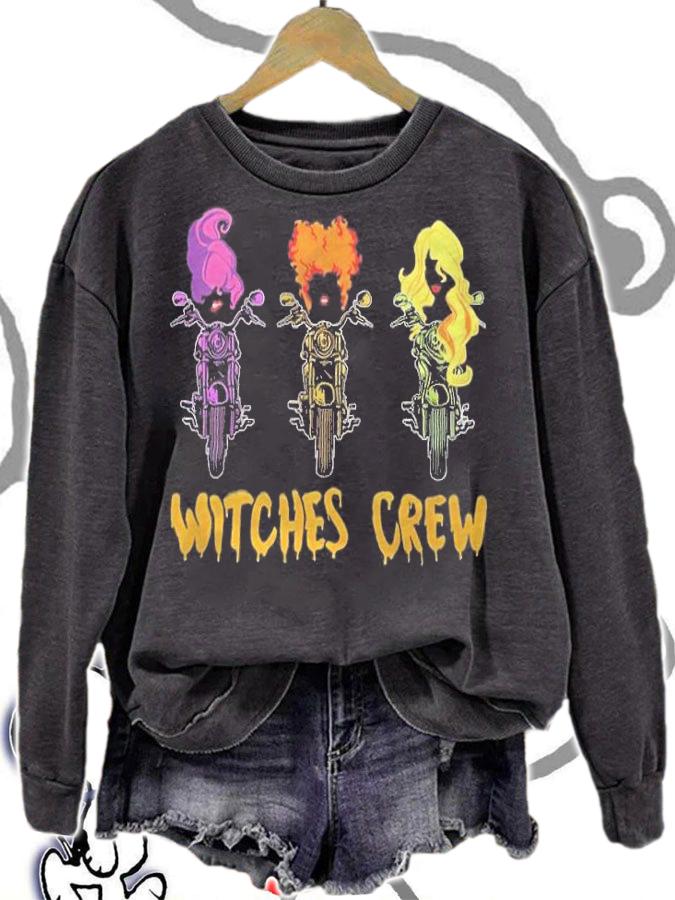 Halloween Motorcycle Funny Hocus Pocus Witches Crew shirt sweatshirt