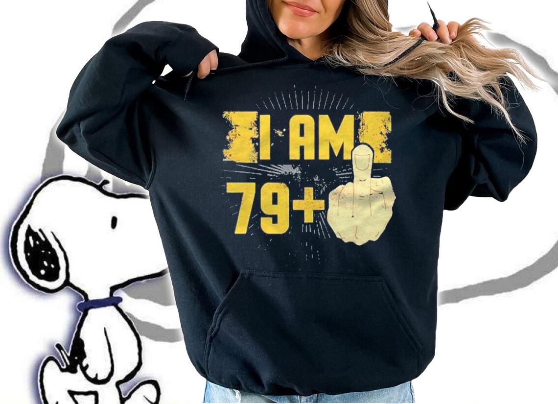 I Am 79 Plus Middle Finger Funny 80Th Birthday Offensive Shirt