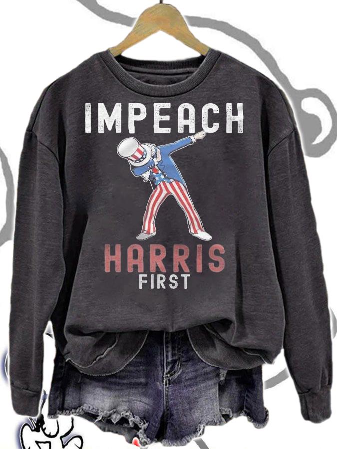 Impeach Harris First Anti Biden Conservative T-Shirt