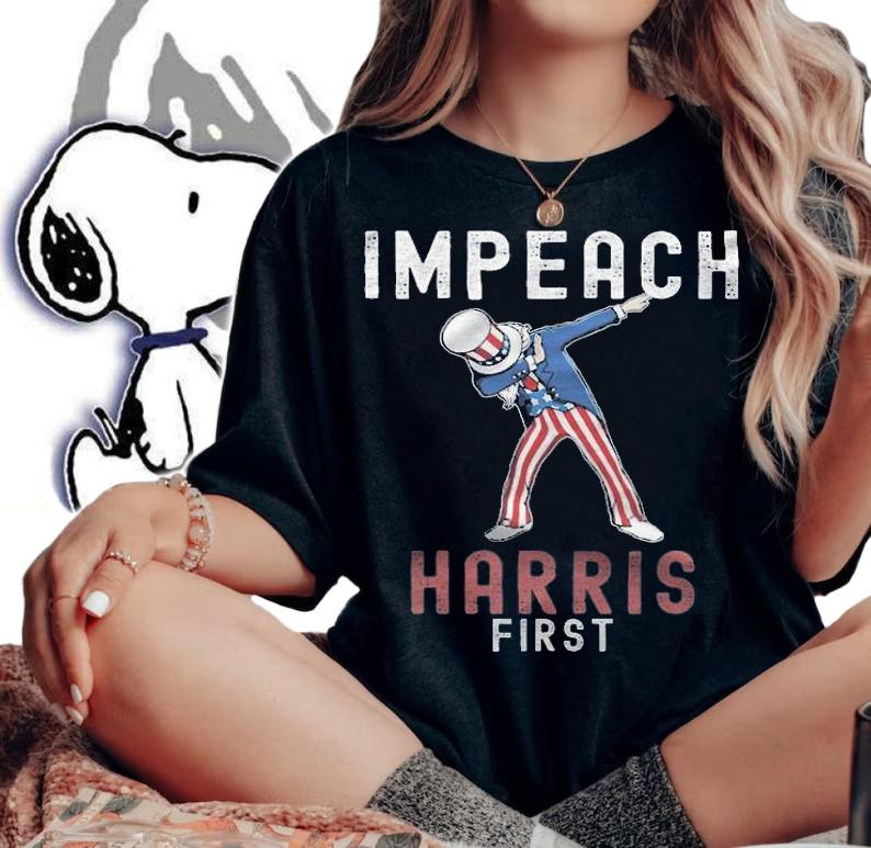 Impeach Harris First Anti Biden Conservative T-Shirt