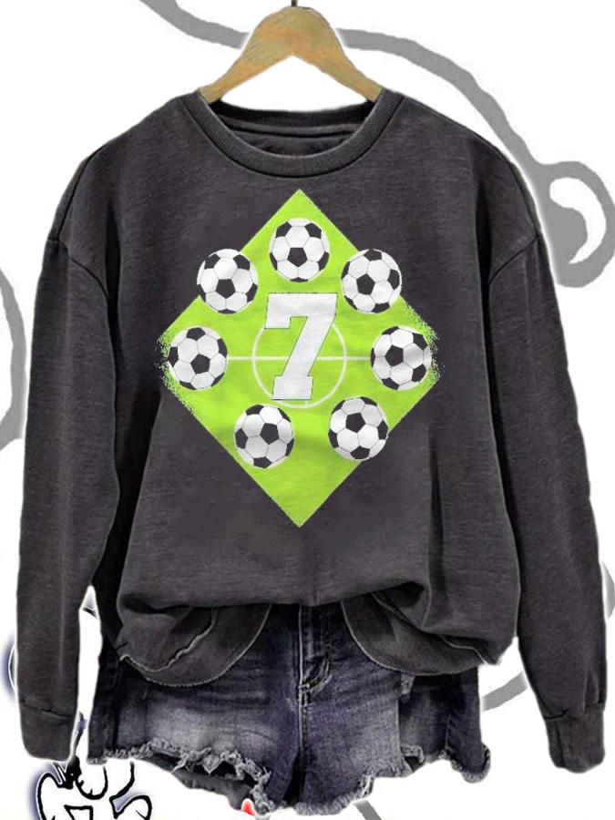 Kids 7Th Birthday Boy Football With Seven Balls Shirt sweatshirt