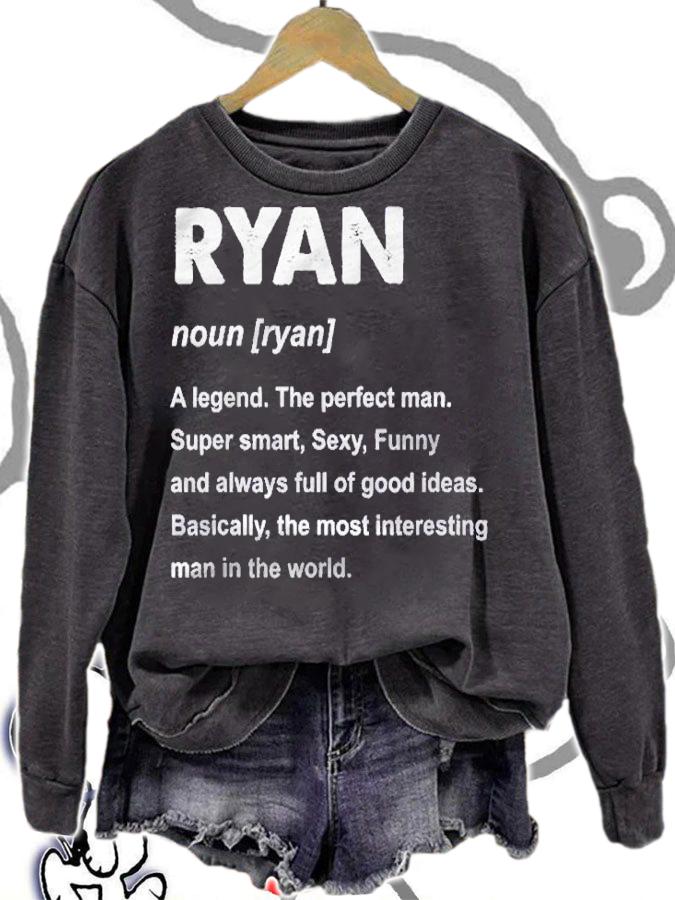 Mens Ryan Name Personalized Custom Shirt sweatshirt