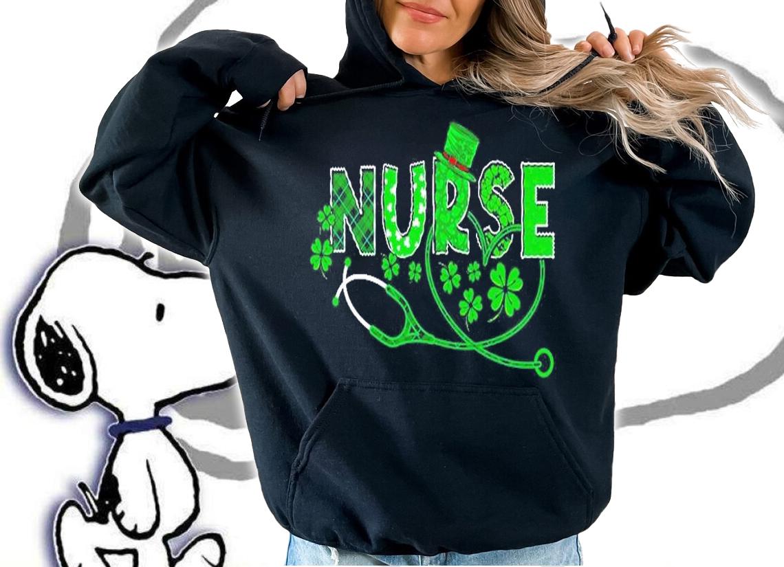 Nurse Shamrock Leaf Party Saint Shenanigan Clover Irishman T-Shirt hoodie
