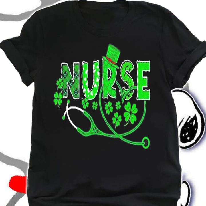 Nurse Shamrock Leaf Party Saint Shenanigan Clover Irishman T-Shirt shirt