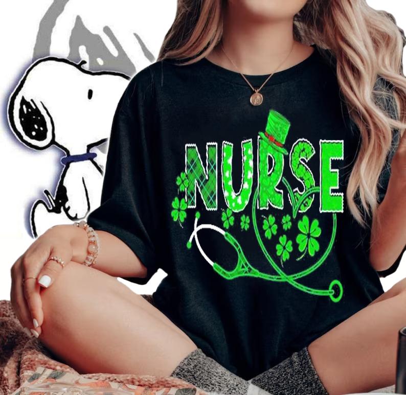 Nurse Shamrock Leaf Party Saint Shenanigan Clover Irishman T-Shirt woman shirt