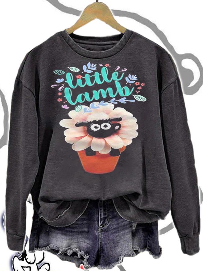 Shaun The Sheep Little Lamb Shaun Flower Shirt sweatshirt