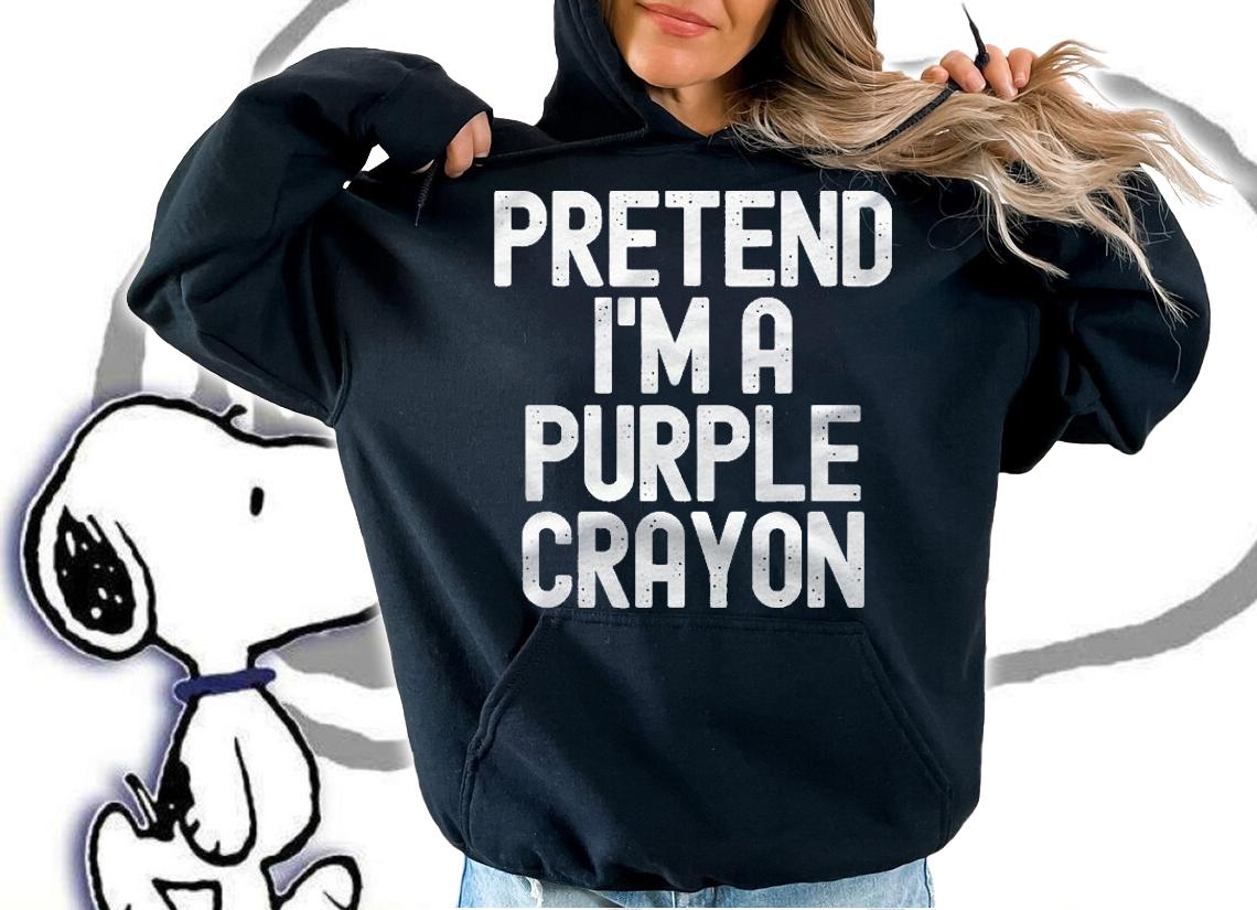 Simple Easy Pretend Im A Purple Crayon Halloween Costume Shirt