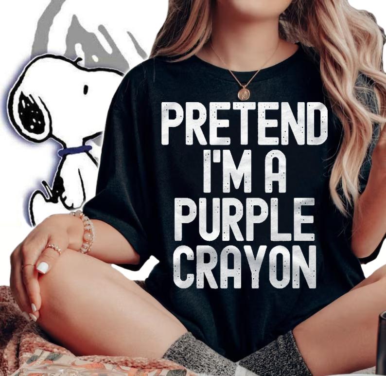 Simple Easy Pretend Im A Purple Crayon Halloween Costume Shirt