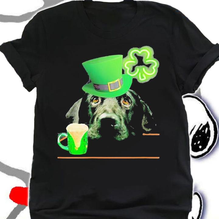 Womens Black Lab Shirt Shamrock Irish Dog Picture St. Patricks Day T-Shirt shirt