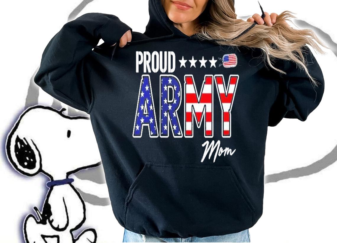 Womens Us Flag Proud Army Mom Shirt