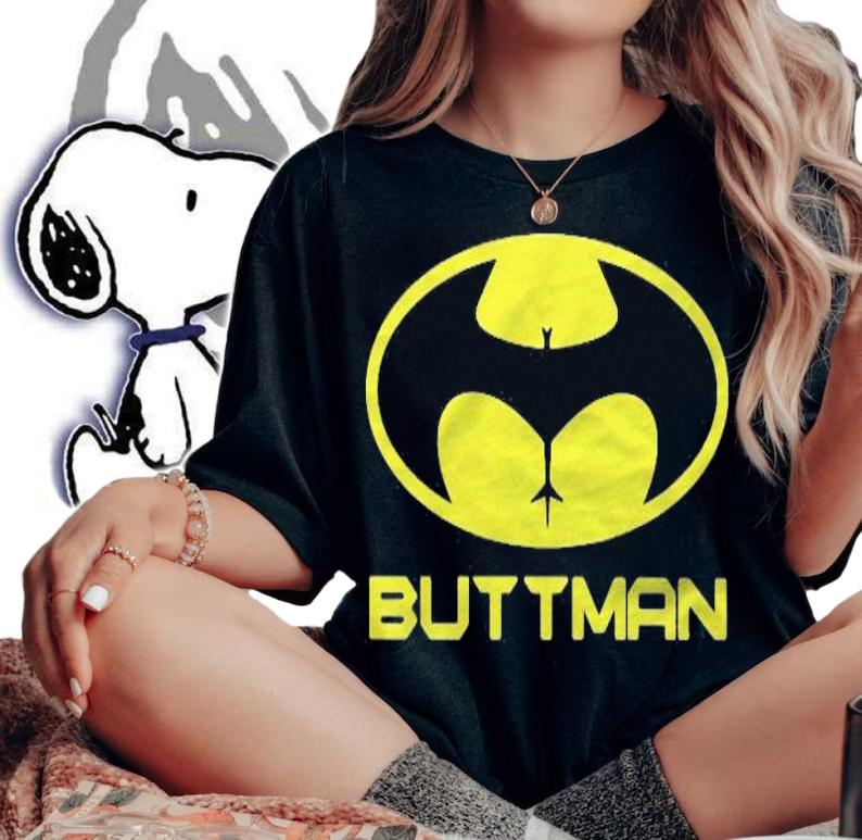 Buttman Funny Batman Logo Parody t-shirt woman shirt