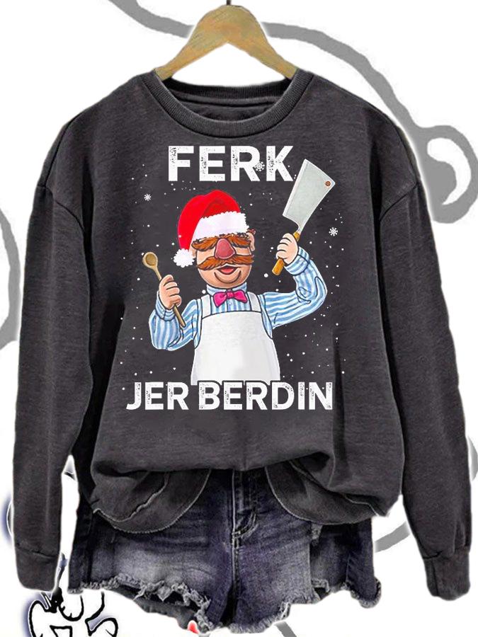 Santa Ferk Jer Berdin Kitchen Chef Knife Christmas Pajamas t-shirt