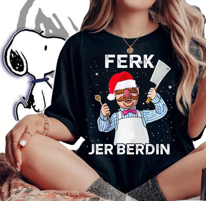 Santa Ferk Jer Berdin Kitchen Chef Knife Christmas Pajamas t-shirt