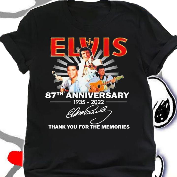 Elvis 87th anniversary 1935-2022 signature shirt
