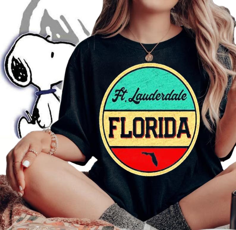 Ft. Fort Lauderdale Florida Vintage 70S 80S Retro Style T-Shirt woman shirt
