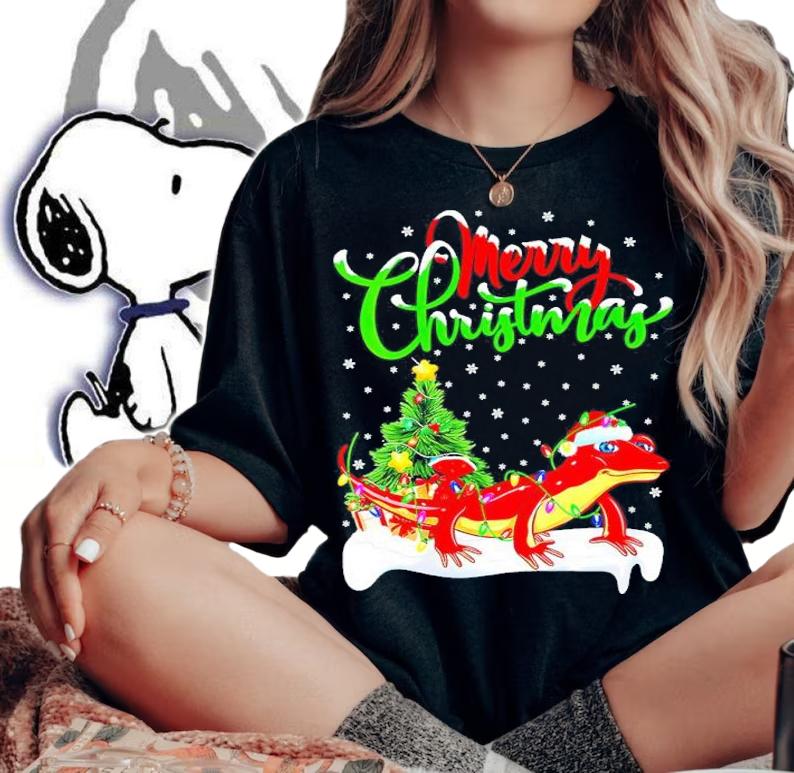 Gecko Santa Merry Christmas Shirt