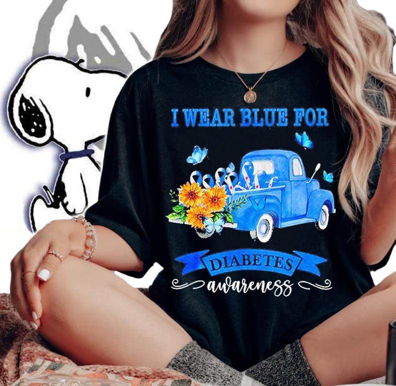 I Wear Blue For Diabetes Awareness T-Shirt