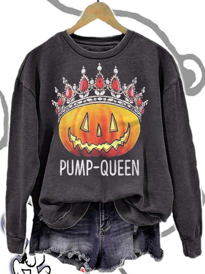 Pump Queen Graphic Funny Halloween Costume Pumpkin Queen Shirt sweatshirt