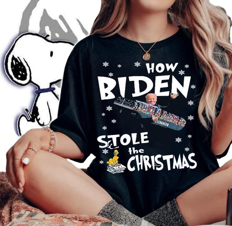 How Biden Stole The Christmas Biden Club Funny T-Shirt