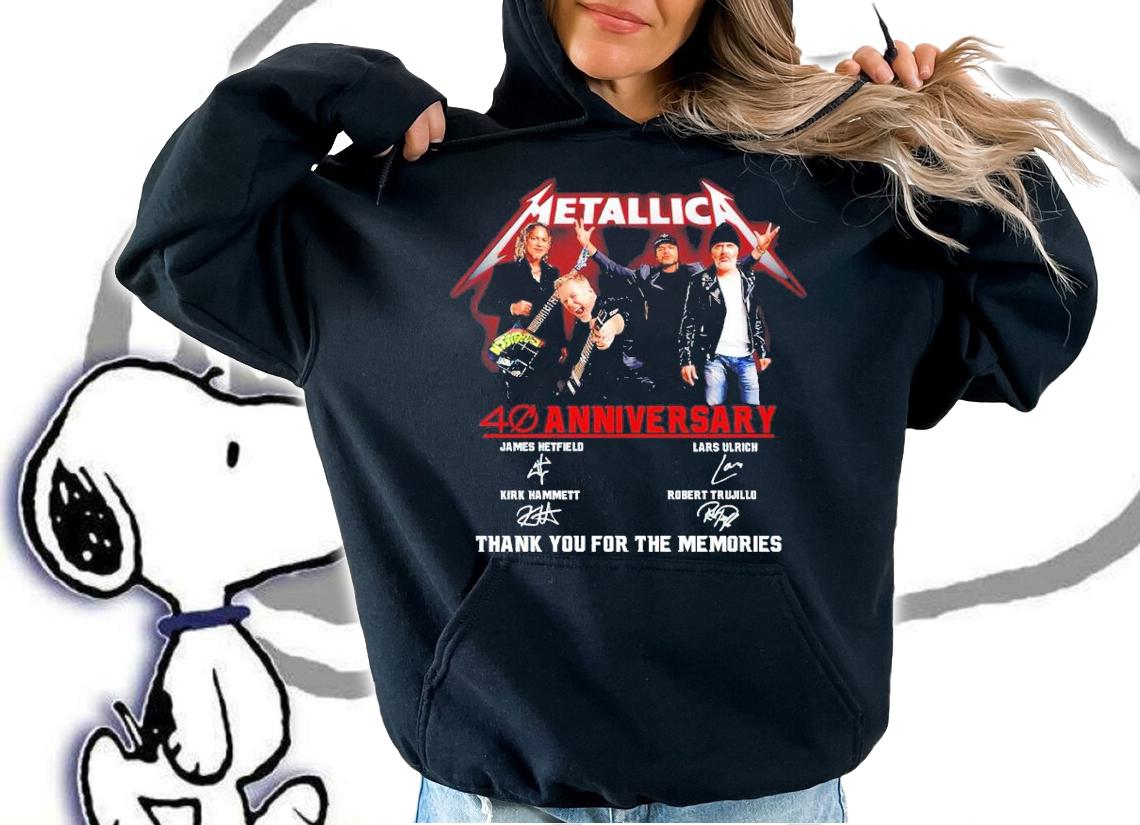 Metallica 40th Anniversary Signatures Thank You For The Memories Shirt hoodie