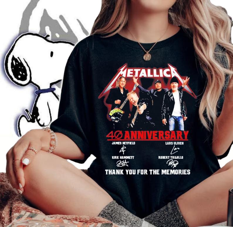 Metallica 40th Anniversary Signatures Thank You For The Memories Shirt woman shirt