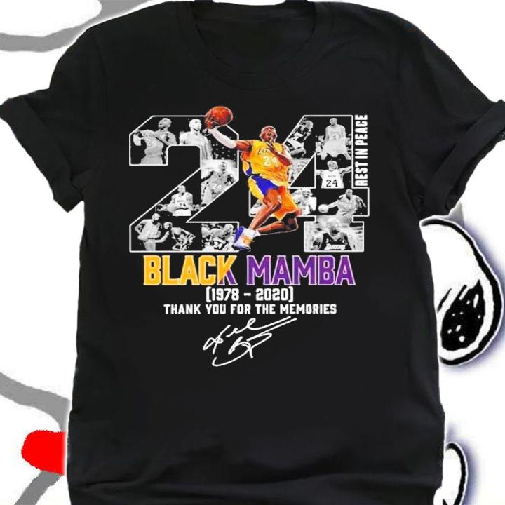 24 Black Mamba 1978-2020 thank you for the memories t-shirt shirt